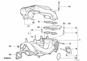 Intake manifold system — BMW E36 factory diagram