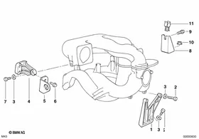 Mounting parts f intake manifold system — BMW E36 factory diagram
