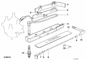 Ignition wire/spark plug — BMW E36 factory diagram