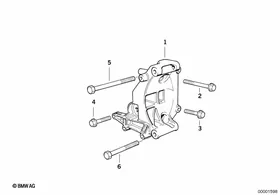 Alternatormounting parts — BMW E36 factory diagram
