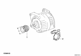 Alternator, individual parts 80A — BMW E36 factory diagram