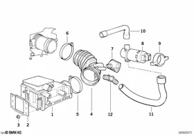 Volume air flow sensor — BMW E36 factory diagram