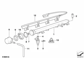 Fuel injection system/Injection valve — BMW E36 factory diagram