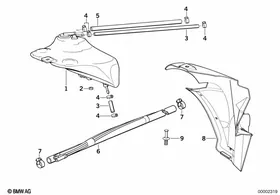 Expansion tank/tubing — BMW E36 factory diagram