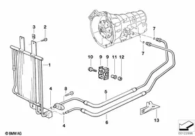 Transmission oil air cooling — BMW E36 factory diagram
