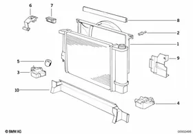 Fan shroud — BMW E36 factory diagram