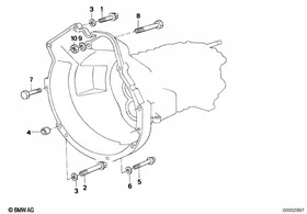 Gearbox mounting — BMW E36 factory diagram