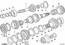 S5D...G drive shaft/output shaft — BMW E36 factory diagram