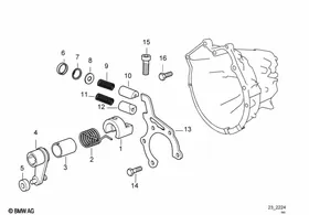 S5D...G inner gear shifting parts — BMW E36 factory diagram
