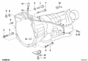 Transmission mounting parts — BMW E36 factory diagram
