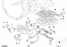 A4S 270R/310R solenoid valve/cable set — BMW E36 factory diagram