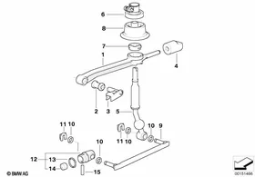 Gearshift, mechanical transmission — BMW E36 factory diagram