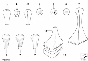 Gearshift knobs/coverings/plaques — BMW E36 factory diagram