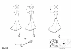 Shift lever covering leather illuminated — BMW E36 factory diagram