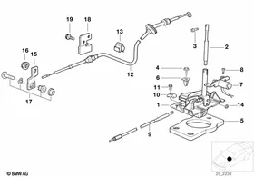 Shift interlock automatic transm. — BMW E36 factory diagram