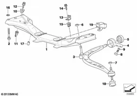 Front axle support/wishbone — BMW E36 factory diagram