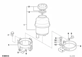 Oil carrier / Single parts — BMW E36 factory diagram