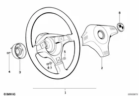 Sports steering wheel — BMW E36 factory diagram