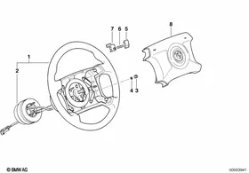 M technic steering wheel airbag — BMW E36 factory diagram