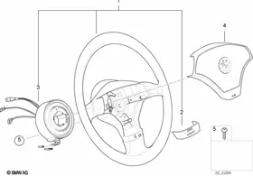 Airbag sports steering wheel 2 — BMW E36 factory diagram