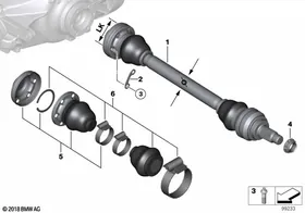 Output shaft — BMW E36 factory diagram