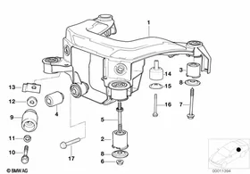 Rear axle carrier — BMW E36 factory diagram