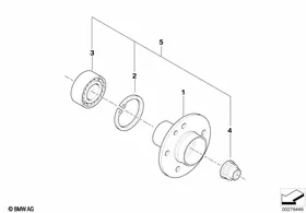 Side shaft/wheel bearings — BMW E36 factory diagram