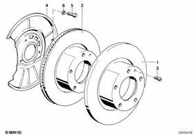 Front brake / brake disc — BMW E36 factory diagram