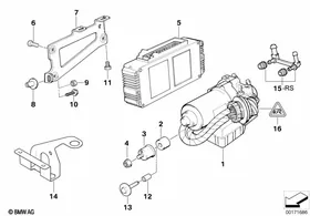 Hydro unit ABS/ASC/control unit/support — BMW E36 factory diagram