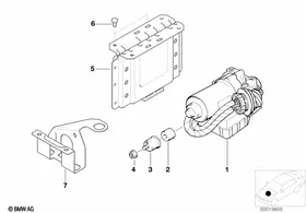 ASC hydro unit/control unit/support — BMW E36 factory diagram