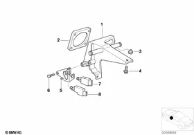 Pedals-supporting bracket — BMW E36 factory diagram
