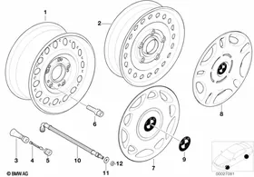 Steel rim styl.12 — BMW E36 factory diagram
