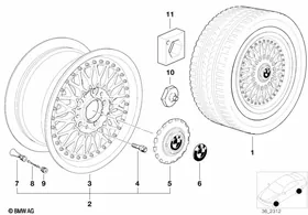 Cross-spoke,composite wheel (styl.5) — BMW E36 factory diagram