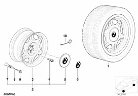 Star-spoke styling (styl.10) — BMW E36 factory diagram