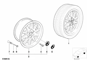 10-spoke styling (styl.14) — BMW E36 factory diagram