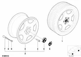 Flat star styling (styl.16) — BMW E36 factory diagram