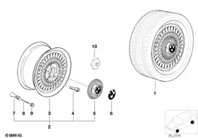 Cross-spoke styling (styl.17) — BMW E36 factory diagram