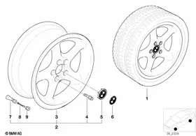 Round-spoke styling (styl.18) — BMW E36 factory diagram