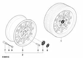 M double-spoke (styl.22) — BMW E36 factory diagram