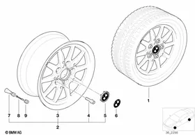 Sports-spoke styling II (styl.27) — BMW E36 factory diagram