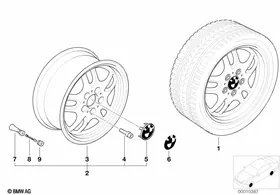 Double-spoke styling (styl.30) — BMW E36 factory diagram