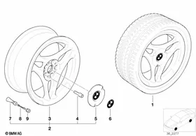 3-spoke styling (styl.38) — BMW E36 factory diagram