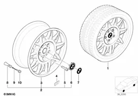 M double-spoke II (styl.39) — BMW E36 factory diagram