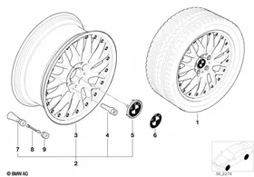 BMW l-alloy wheel,cross spoke comp.II 42 — BMW E36 factory diagram