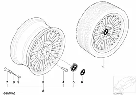BMW composite wheel, radial spoke 86 — BMW E36 factory diagram