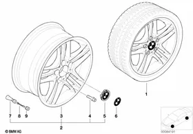 BMW LA wheel, star spoke 89 — BMW E36 factory diagram