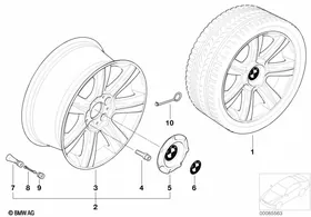 BMW LA wheel, star spoke 96 — BMW E36 factory diagram