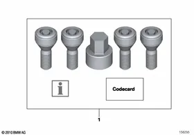 Set wheel locks — BMW E36 factory diagram