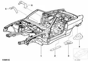 Body skeleton — BMW E36 factory diagram