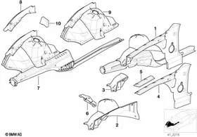Wheel arch front — BMW E36 factory diagram